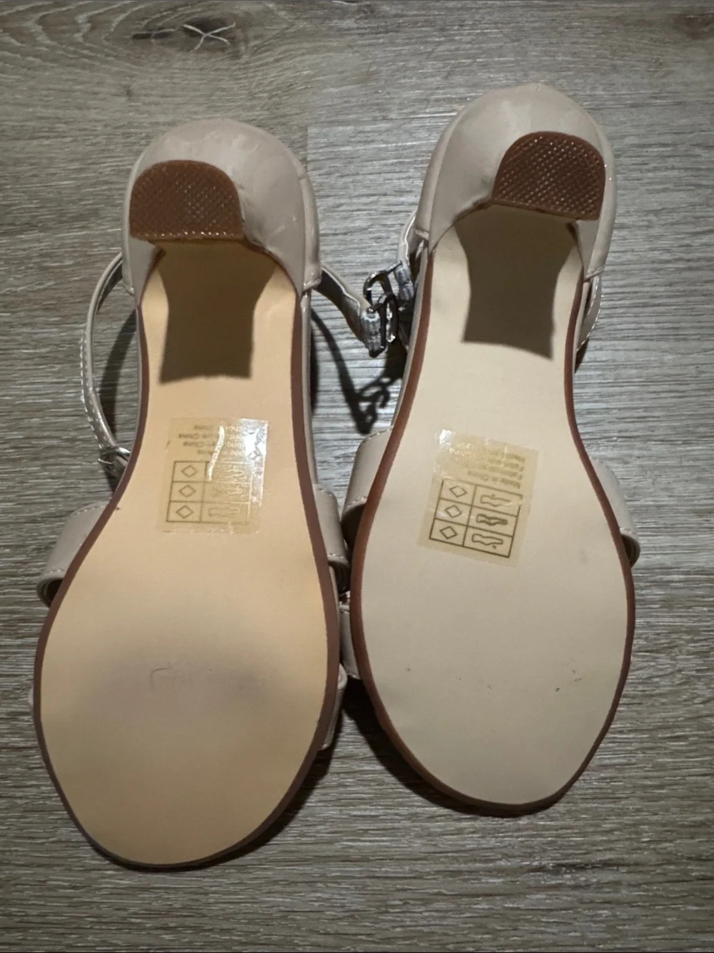Nude Ankle-Strap Sandals for kids size 1